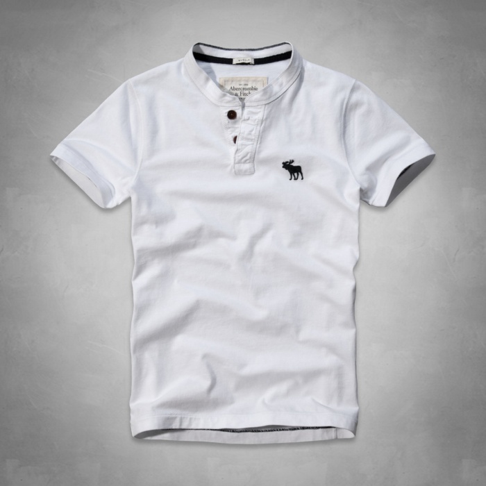 Abercrombie Fitch Hombres Ponte de pie de cuello Corto Remera AF5804